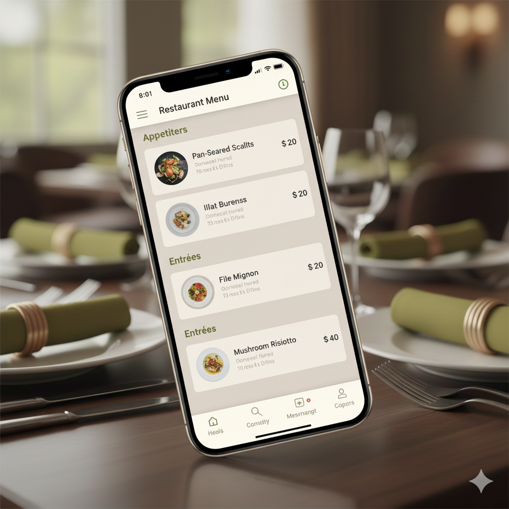 Carta digital de MenuPro en un celular